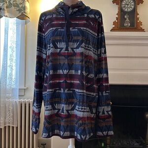 American Rag Multicolor Patterned Cowl Neck Hoodie Shirt